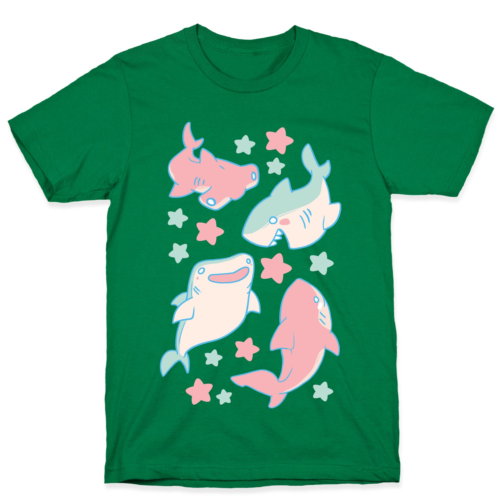 Happy Shark Pattern  T-Shirt